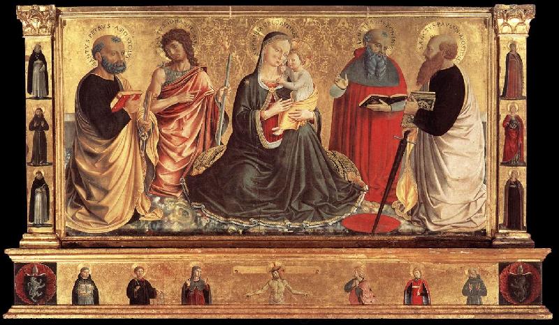 GOZZOLI, Benozzo Madonna and Child with Sts John the Baptist, Peter, Jerome, and Paul dsgh Norge oil painting art